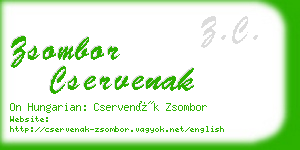 zsombor cservenak business card